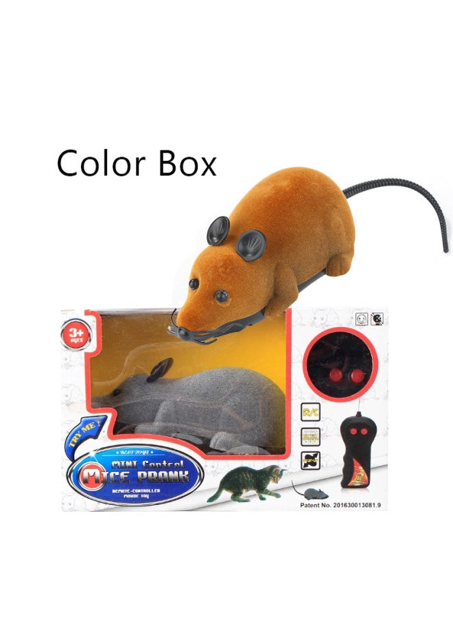 Strange Remote Control Mouse Infrared Remote Control Creative Simulation Animal Infrared Electric Pet Toys-Color:Two-way Wool Surface-Brown  - Image 1