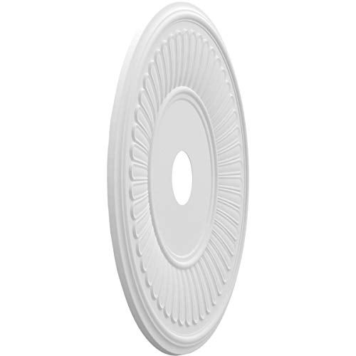 Ekena Millwork CMP22BE Berkshire Thermoformed PVC Ceiling Medallion (Fits Canopies up to 10 1/8"), 22"OD x 3 1/2"ID x 1"P - Image 2