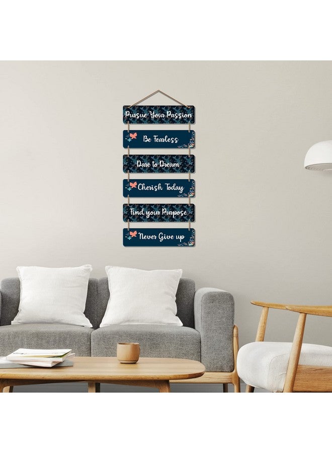 Artvibes Decorative Wall Hanging Wooden Art Decoration item for Living Room | Bedroom | Home Decor | Gifts | Quotes Decor Item | Wall Art For Hall | Mdf Wall Decoration, Set of 6(WH_3246N) - Image 2