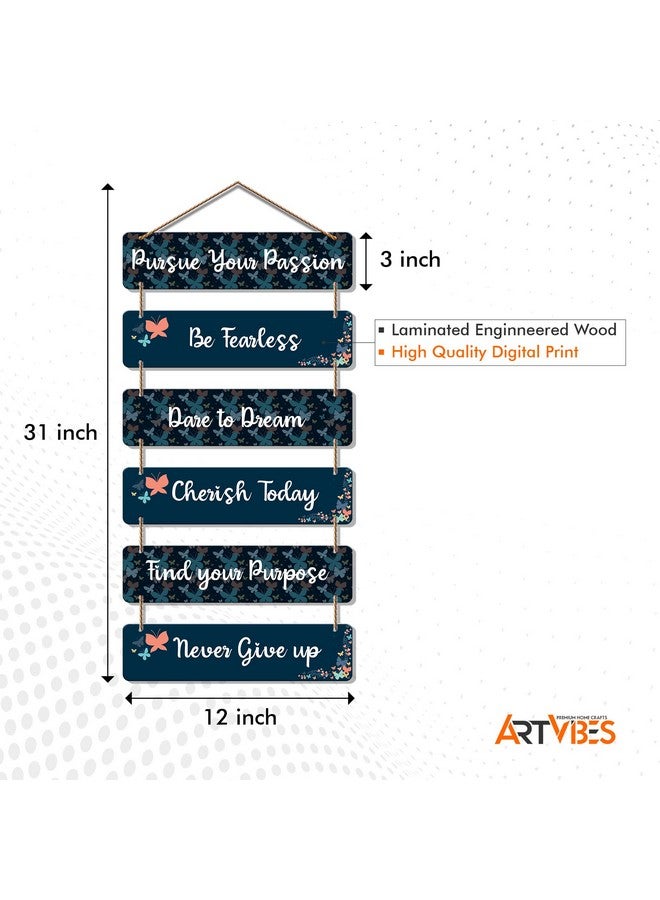 Artvibes Decorative Wall Hanging Wooden Art Decoration item for Living Room | Bedroom | Home Decor | Gifts | Quotes Decor Item | Wall Art For Hall | Mdf Wall Decoration, Set of 6(WH_3246N) - Image 5