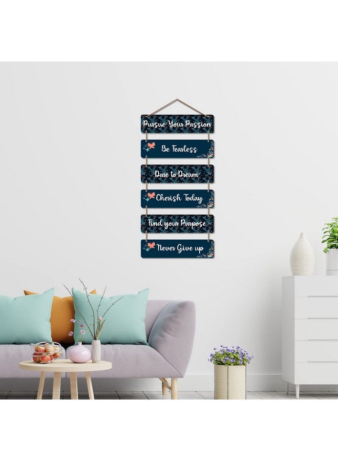 Artvibes Decorative Wall Hanging Wooden Art Decoration item for Living Room | Bedroom | Home Decor | Gifts | Quotes Decor Item | Wall Art For Hall | Mdf Wall Decoration, Set of 6(WH_3246N) - Image 4