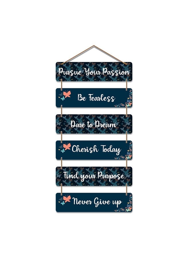 Artvibes Decorative Wall Hanging Wooden Art Decoration item for Living Room | Bedroom | Home Decor | Gifts | Quotes Decor Item | Wall Art For Hall | Mdf Wall Decoration, Set of 6(WH_3246N) - Image 1