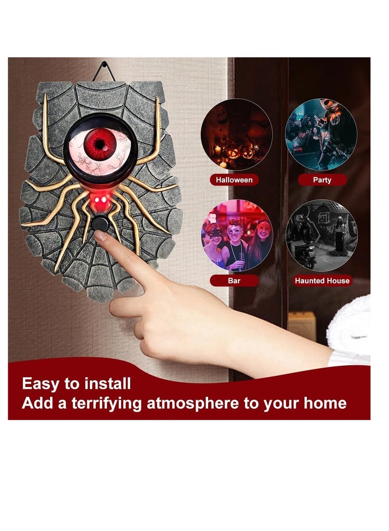 Halloween Doorbell, Halloween Eyeball Doorbell, Animated Eyeball Doorbells,Halloweens Door Decorations with Spooky Sound and Light Up Eyeballs,Door Decorations Party DoorbellProp for Halloweens - Image 3