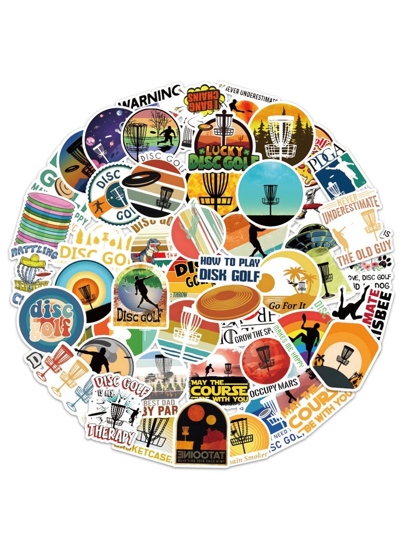 Generic - 100 Pcs Disc Golf Stickers Physical DIY Funny Stickers for Decoration Water Bottle Waterproof Vinyl Decor Skateboard Laptop Phone Case Durable Decals for Teens Girls Boys - Image 1