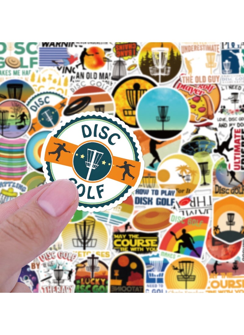 Generic - 100 Pcs Disc Golf Stickers Physical DIY Funny Stickers for Decoration Water Bottle Waterproof Vinyl Decor Skateboard Laptop Phone Case Durable Decals for Teens Girls Boys - Image 1