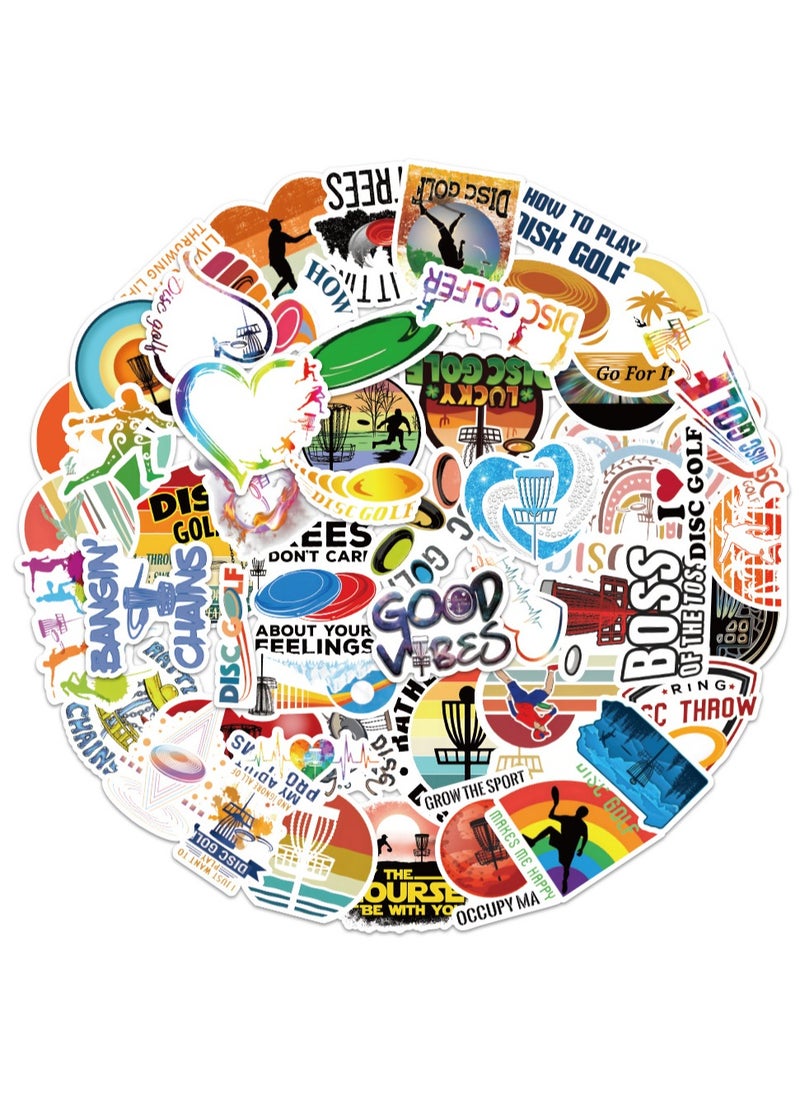 Generic - 100 Pcs Disc Golf Stickers Physical DIY Funny Stickers for Decoration Water Bottle Waterproof Vinyl Decor Skateboard Laptop Phone Case Durable Decals for Teens Girls Boys - Image 1