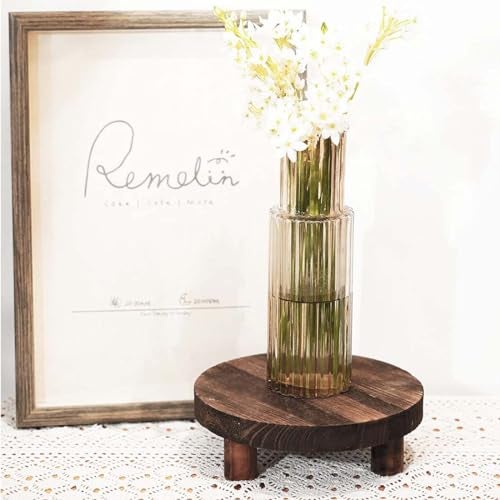 Dantawood Wooden Stool Display Stand, Round Plant Stand, Wood Planter Holder for Flower Pots For Living Room Bedroom Balcony Indoor and Outdoor- 2Pc Round Pot Stand - Image 3
