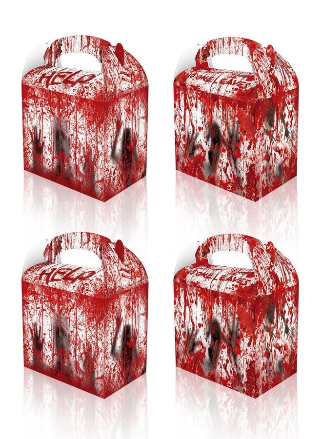 12pcs Happy Halloween Day Party Favors Treat Boxes Halloween Bloody Cardboard Gift Goodies Candy Boxes for Murder Bloody Theme Scary Party Favors Birthday Party Favor Supplies