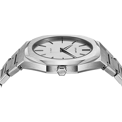 D1 Milano Ultra Thin Unisex Luxury Watch, Stainless Steel Case, Quartz Movement, Stainless Steel Strap, 50M Water Resistant Timepiece, Silver Dial, 2 Years Warranty - UTBJ23 - Image 4