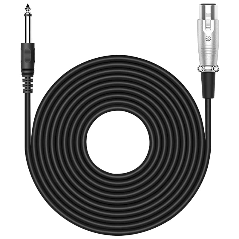 Audio Array AC-6XL Mic Cable 6.35mm Jack Male to XLR 3PIN Female Cord Wire | Microphone/Guitar Cable | Black, 1pc Pack (6 Meter/19.6 Feet) - Image 1