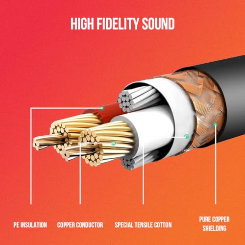 Audio Array AC-6XL Mic Cable 6.35mm Jack Male to XLR 3PIN Female Cord Wire | Microphone/Guitar Cable | Black, 1pc Pack (6 Meter/19.6 Feet) - Image 5