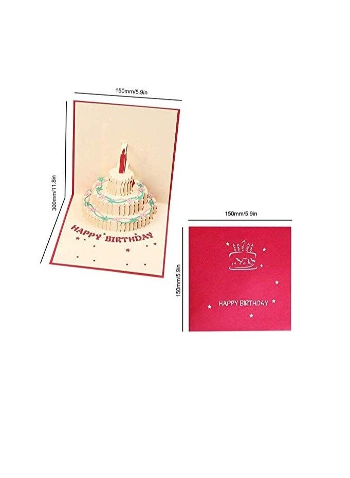 Cool Baby Birthday Pop-up Card Laser Cut Happy Birthday Card Including Envelope Red (No Light No Music) - Image 2