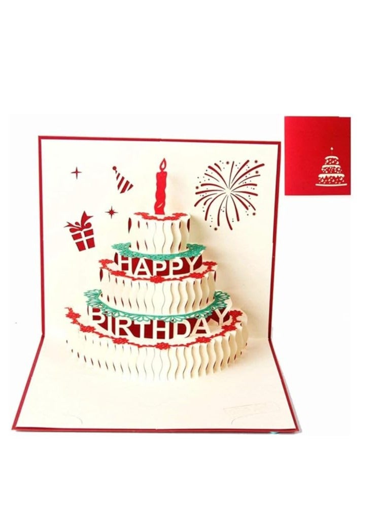 Cool Baby Birthday Pop-up Card Laser Cut Happy Birthday Card Including Envelope Red (No Light No Music) - Image 3