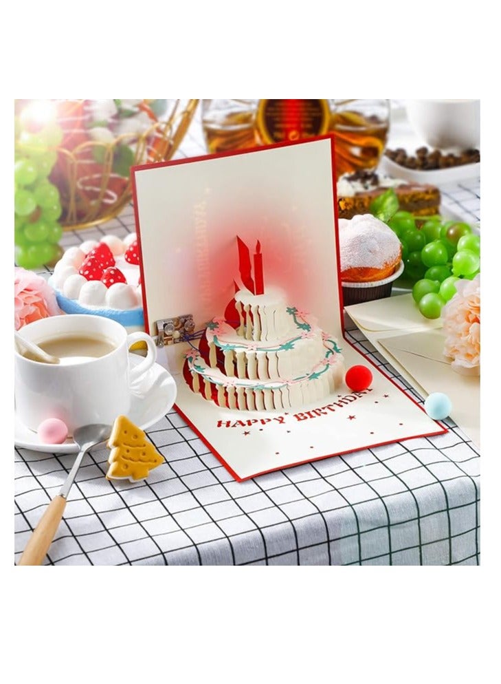 Cool Baby Birthday Pop-up Card Laser Cut Happy Birthday Card Including Envelope Red (No Light No Music) - Image 4