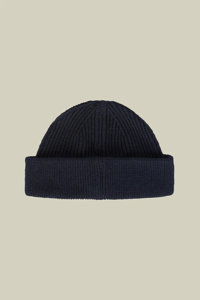 Men's ribbed knit hat - DK Blue