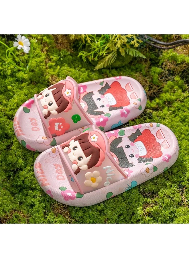 Girls Slippers with Cute Cartoon Print Non slip Indoor and Outdoor For Toddler - Image 1