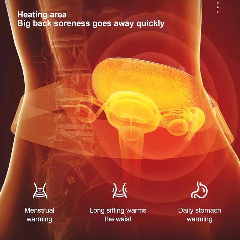 klarako Intelligent Heating Waist Belt for Soothing Relief, Adjustable Temperature, Vibrating Massage, Large Heating Area, Soft Flannel for Comfort - Image 3