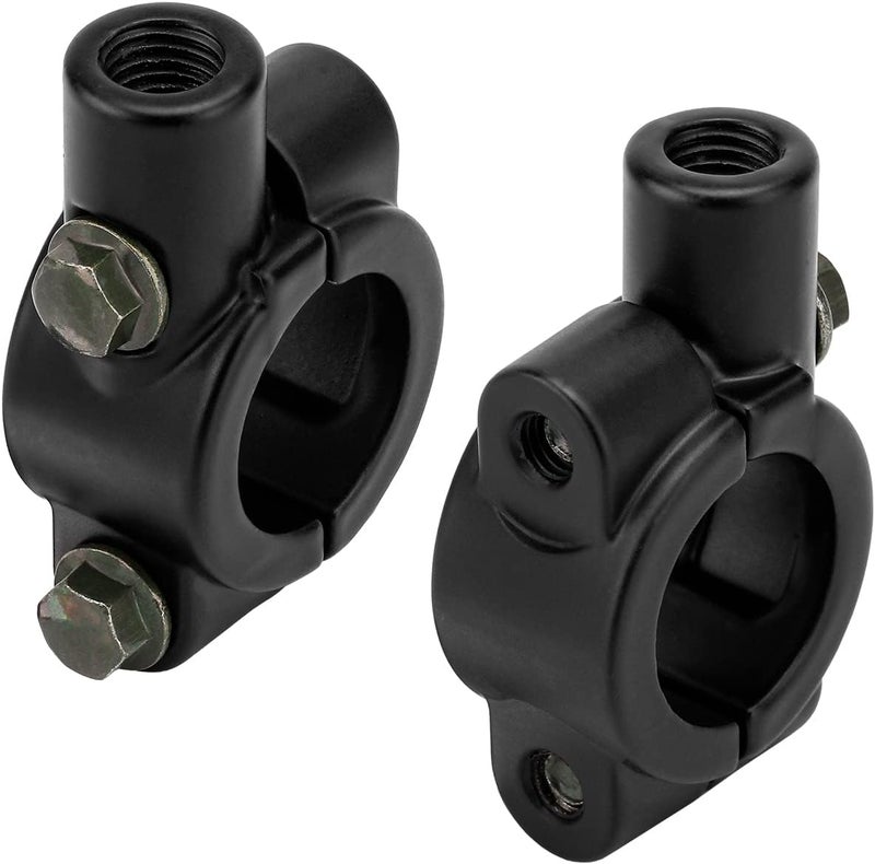 LKV Universal 10mm 7/8" Handlebar Mirror Mount Holder Clamp Adaptor - Black - Image 2