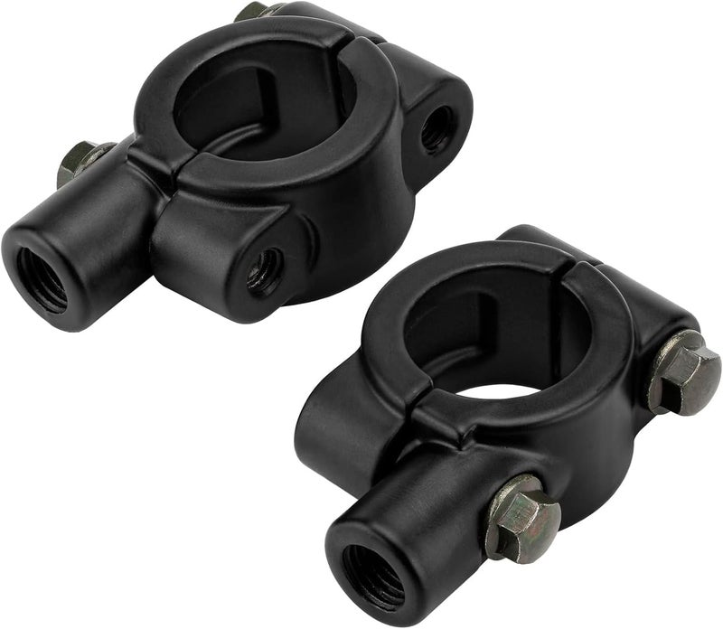 LKV Universal 10mm 7/8" Handlebar Mirror Mount Holder Clamp Adaptor - Black - Image 1