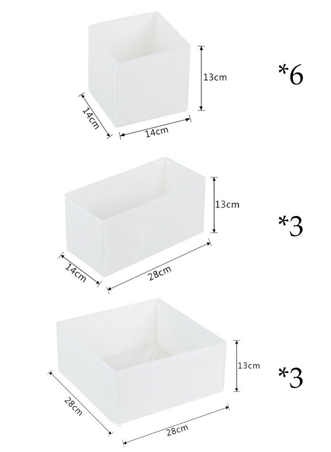 DUNISO 12PCS White Large Drawer Organisers Drawer Divider Dresser Organization for drawers Desk organizing and storage box, cupboard, wardrobe – Can be used for organising underwear, baby toys and clothes - Image 2
