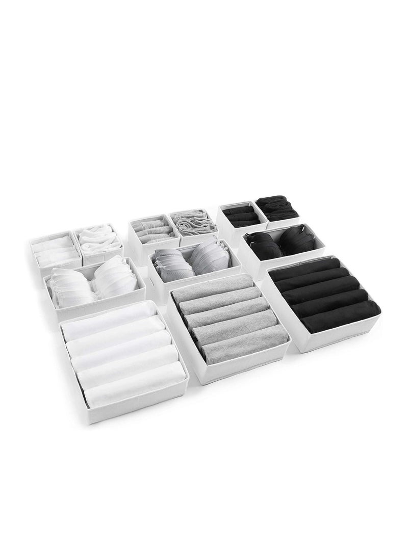 DUNISO 12PCS White Large Drawer Organisers Drawer Divider Dresser Organization for drawers Desk organizing and storage box, cupboard, wardrobe – Can be used for organising underwear, baby toys and clothes - Image 5