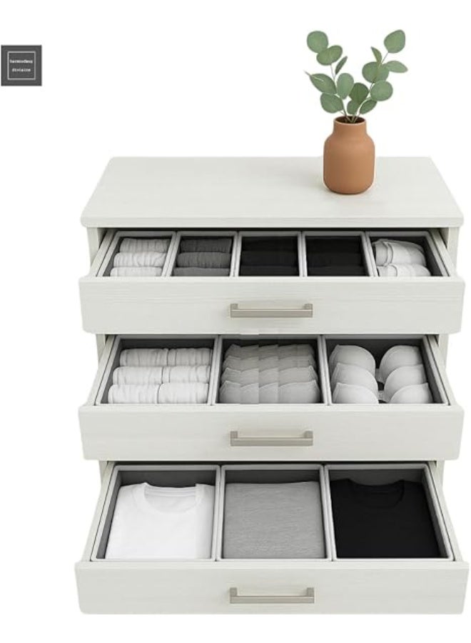 DUNISO 12PCS White Large Drawer Organisers Drawer Divider Dresser Organization for drawers Desk organizing and storage box, cupboard, wardrobe – Can be used for organising underwear, baby toys and clothes - Image 3