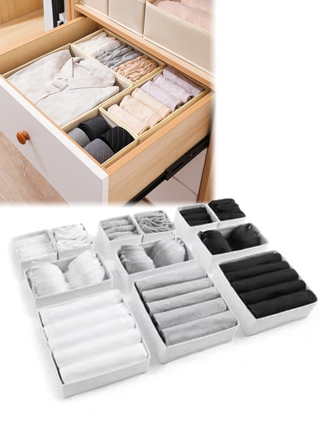 DUNISO 12 Set Clothing Storage Organizers, Foldable Underwear Drawer Organizer And Closet Dividers, Storage Box For Clothing, Baby Clothes, Bra, Panty, Scarf, Ties, Scarves - Image 1