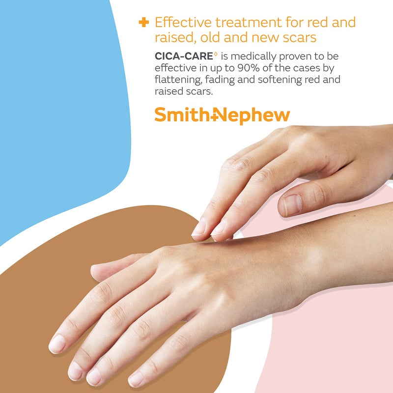 Smith&nephew شريحة جل سيليكون ذاتية اللصق من PHARMAIDEA Srl لإدارة الندبات، منتج للعناية بالجروح، 12 سم × 6 سم أبيض/برتقالي - Image 3