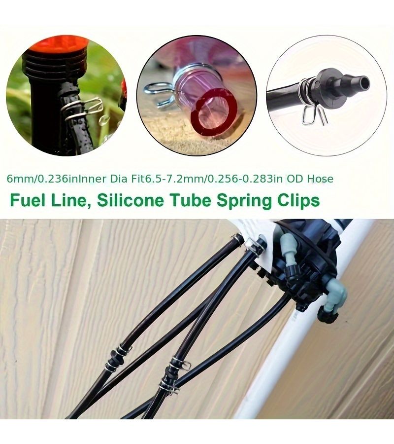 304 Stainless Steel 50 Pcs Single Wire Rust Proof Hose Clamps Tightening Hoops Hand Press Spring Oxygen Tube Fasteners - Image 5