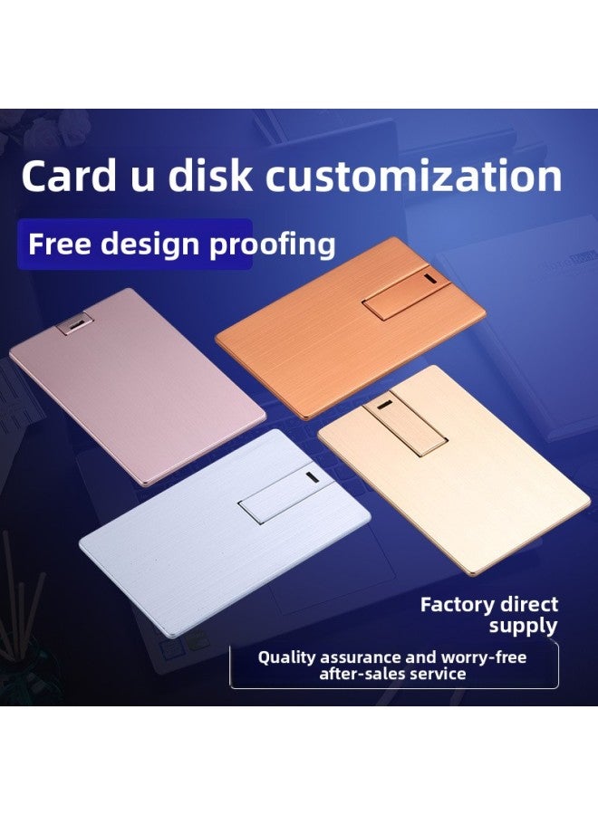 Creative Metal Business Card USB Flash Drive High Capacity Customizable Promotional Gift With Fast Data Transfer Speeds-Color:Tuhaojin-Capacity:16GB-10M - Image 2