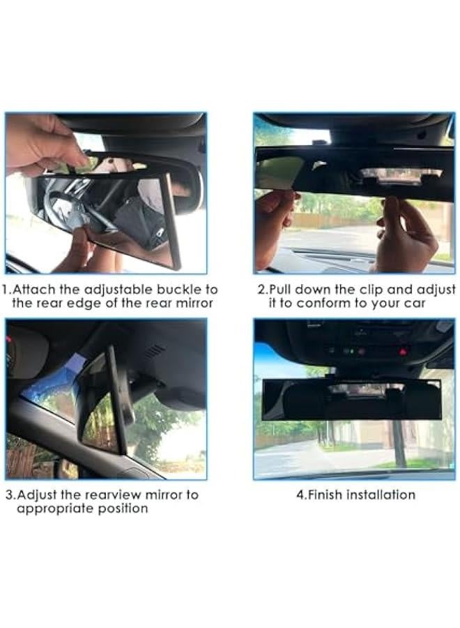 Wide Rear View Mirror Clip On 12 Inch Universal Panoramic Convex Interior Wide Angle Mirror - Image 5