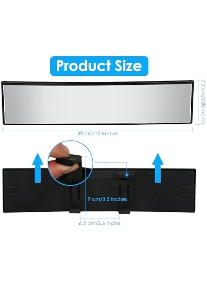 Wide Rear View Mirror Clip On 12 Inch Universal Panoramic Convex Interior Wide Angle Mirror - Image 2