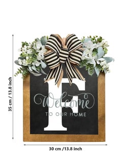 Y&D Welcome Sign Creative Bowknot Letter Wreath In Front Of The Door Outdoor Decoration Props For The Courtyard 30x35CM  - Image 2