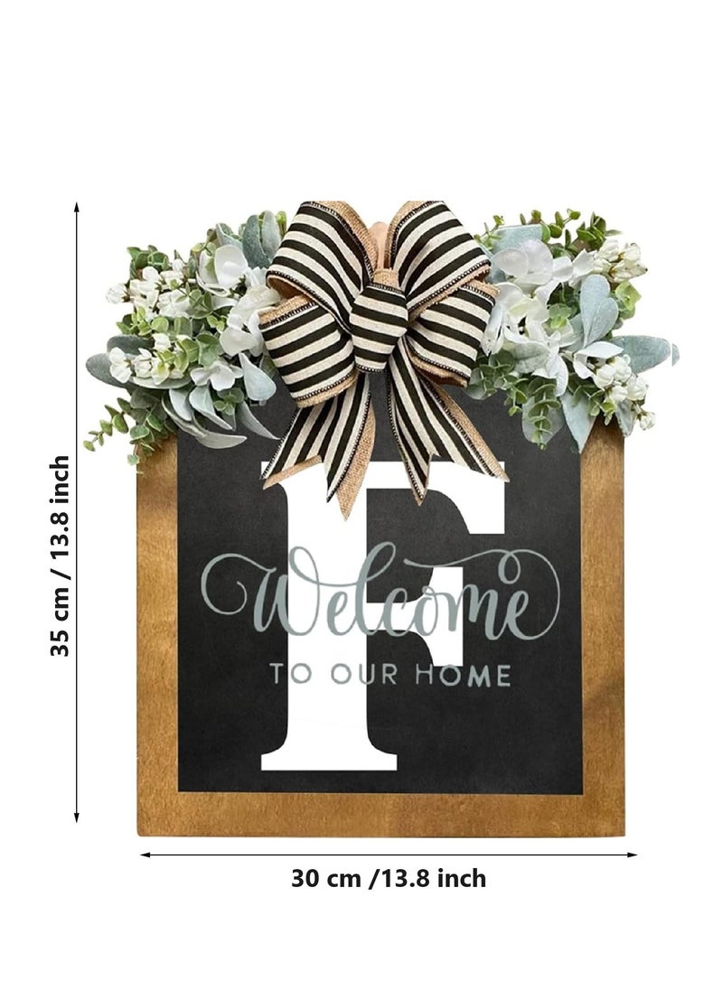 Y&D Welcome Sign Creative Bowknot Letter Wreath In Front Of The Door Outdoor Decoration Props For The Courtyard 30x35CM  - Image 2