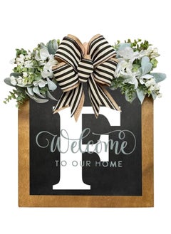 Y&D Welcome Sign Creative Bowknot Letter Wreath In Front Of The Door Outdoor Decoration Props For The Courtyard 30x35CM  - Image 1