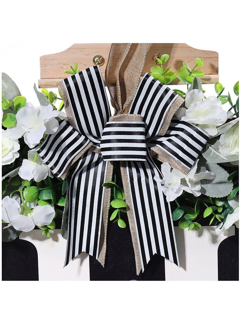 Y&D Welcome Sign Creative Bowknot Letter Wreath In Front Of The Door Outdoor Decoration Props For The Courtyard 30x35CM  - Image 3