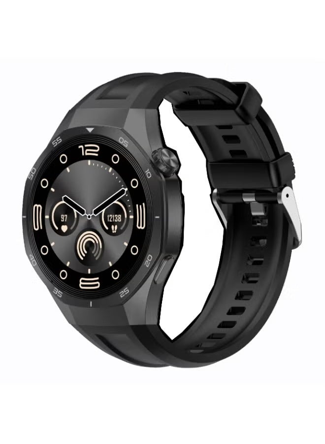 G-Tab GTR5 Smartwatch with 1.43 Inch AMOLED Display, 3ATM Waterproof, Fitness Tracker, Heart Rate & Sleep Monitor, Multi Sport Modes, Smart Notifications, Magnetic Charging, Long Battery Life Smart Watch for Men & Women – Black - Image 1