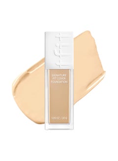 TFIT Signature Fit Cover Foundation - Blemish Cover, Full Coverage, Matte & Poreless Finish, Long-lasting & Lightweight, Korean Makeup, 1.02 Fl Oz (W01 Vanilla, 1.02 Fl Oz) 