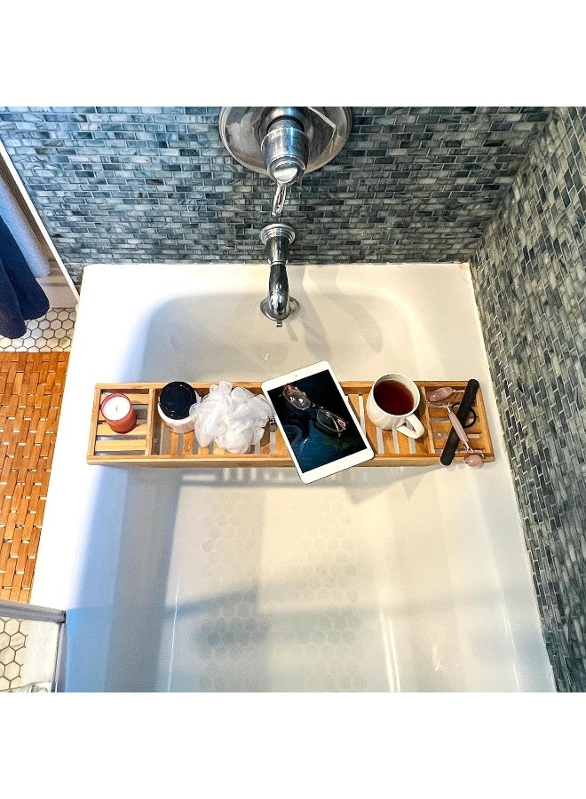 Mind Reader Mind Reader Bathtub Tray Shower Organizer Bathroom Accessory Wood Tray Rayon from Bamboo 275 L x 575 Wx 175 H Brown  - Image 3