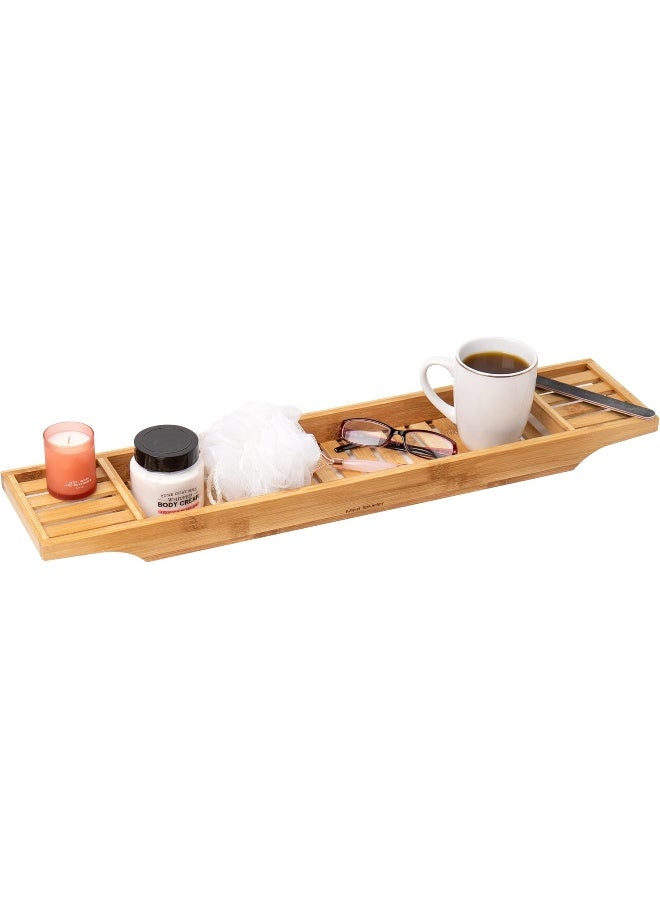 Mind Reader Mind Reader Bathtub Tray Shower Organizer Bathroom Accessory Wood Tray Rayon from Bamboo 275 L x 575 Wx 175 H Brown  - Image 5