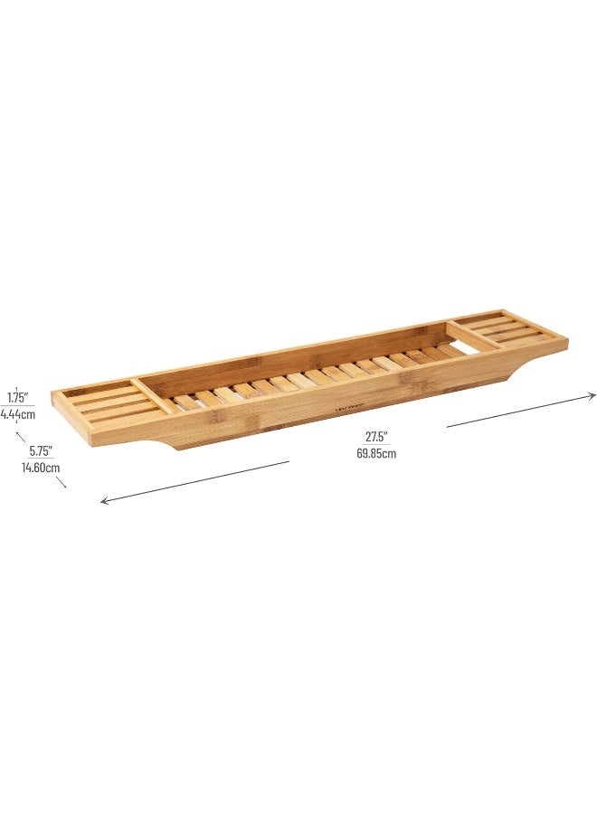 Mind Reader Mind Reader Bathtub Tray Shower Organizer Bathroom Accessory Wood Tray Rayon from Bamboo 275 L x 575 Wx 175 H Brown  - Image 2