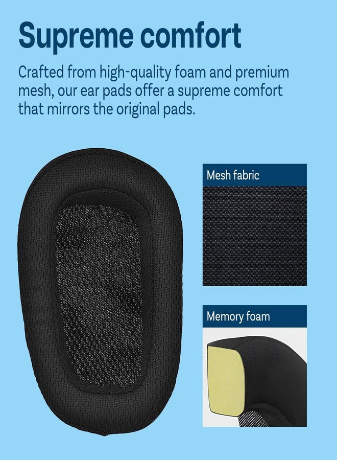 Mmobiel وسادات أذن بديلة لسماعة Logitech G935 / G933 بواسطة MMOBIEL - وسادات أذن قماش شبكي بديلة لـ G230، G231، G233، G332، G35، G430، G431، G432، G433، G533، G633، G633S، G635، G930، G933S - أسود - Image 3