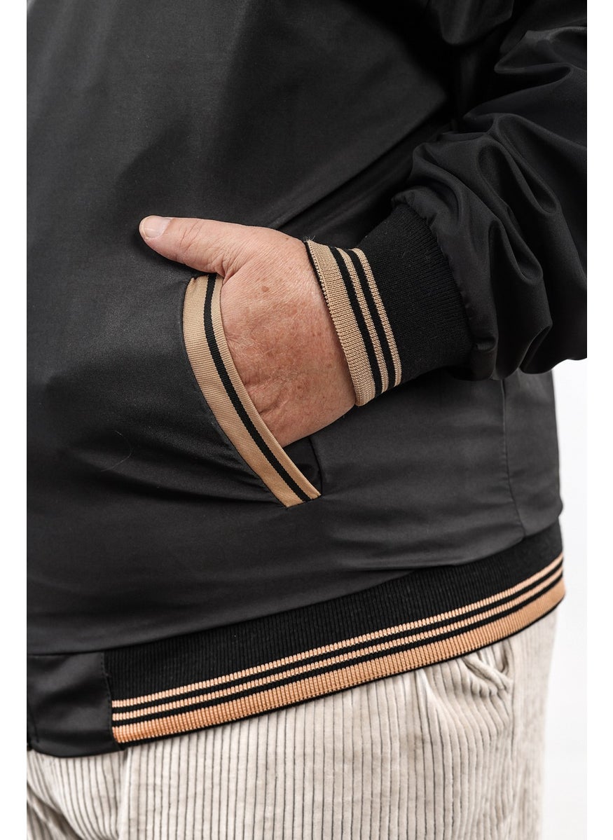 IXIR - Large Size Embroidered Crest Seasonal Men's Coat & Jacket Black - Image 1