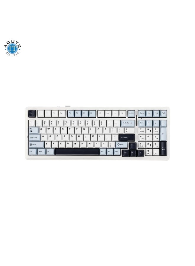 AULA F99 Gasket Mechanical Keyboard White Blue - Image 1