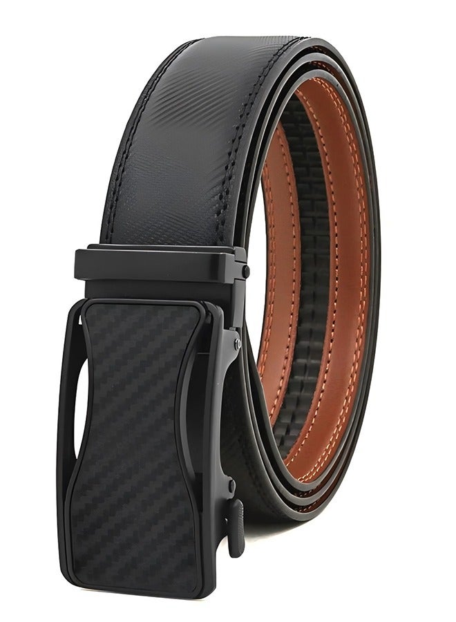 Men's Belt Leather Ratchet Belt For Casual Dress With Adjustable Automatic Buckle 1.75 Inch - Image 1