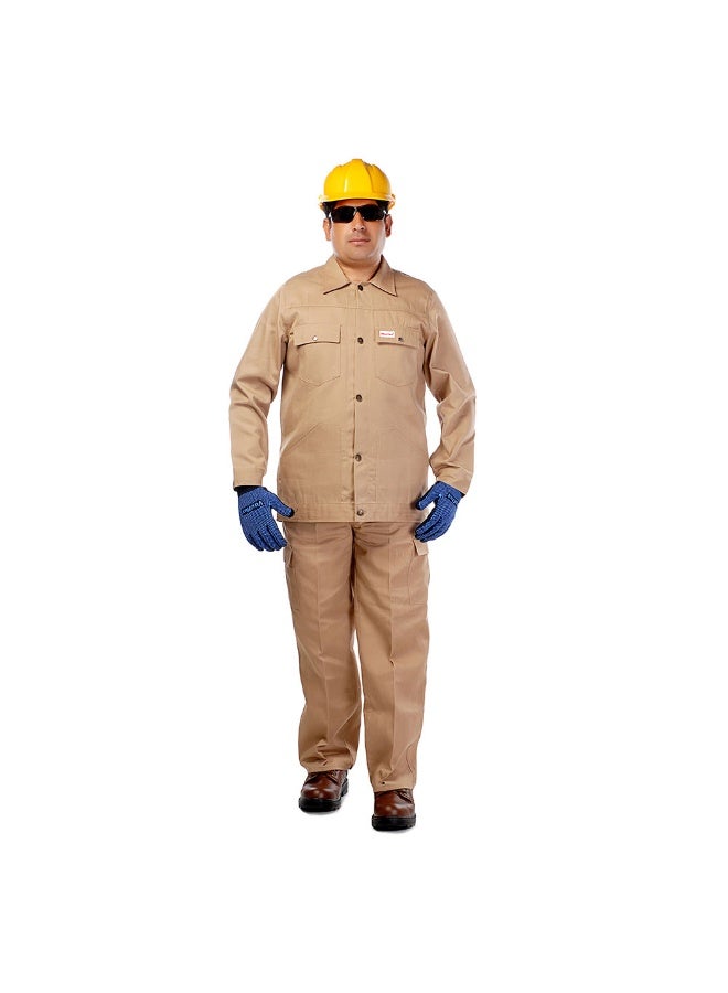 Vaultex CBV 190GSM Twill Pant & Shirt, Beige, Small - Image 1