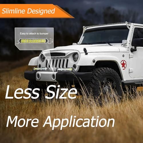 SAN YOUNG 12 Inch Slim LED Light Bars for Truck, 12V 24V 120W 10000lm LED Work Lights Bar for Tractor ATV UTV RV RZR Car Snowblower Golf Cart Lawn Mower Automotive, 2 Pack - Image 3