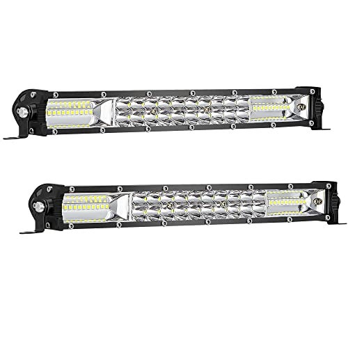 SAN YOUNG 12 Inch Slim LED Light Bars for Truck, 12V 24V 120W 10000lm LED Work Lights Bar for Tractor ATV UTV RV RZR Car Snowblower Golf Cart Lawn Mower Automotive, 2 Pack - Image 1
