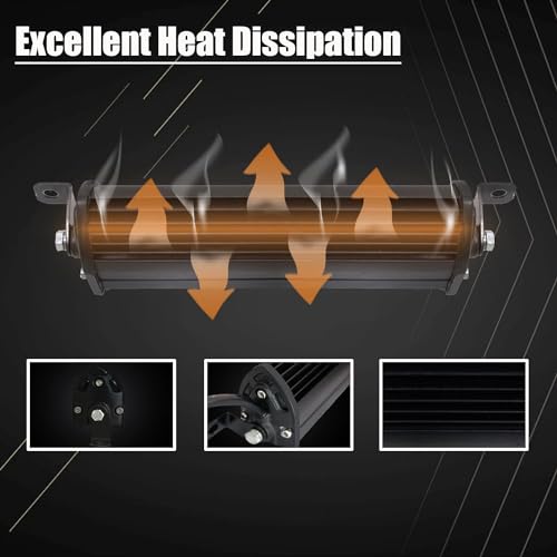 SAN YOUNG 12 Inch Slim LED Light Bars for Truck, 12V 24V 120W 10000lm LED Work Lights Bar for Tractor ATV UTV RV RZR Car Snowblower Golf Cart Lawn Mower Automotive, 2 Pack - Image 5