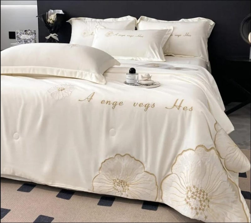 QUINTUS Ice Silk Summer Duvet Cover Set 4 Pieces - Cool Feel - Image 2